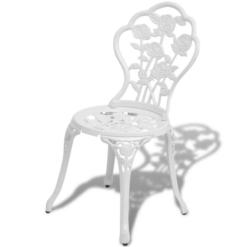 Bistro Chairs White 41 x 49 x 81.5 Cm Cast Aluminum 2 Pcs