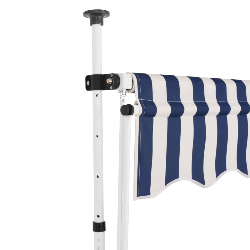 Manual Retractable Awning 400 Cm Blue And White Stripes