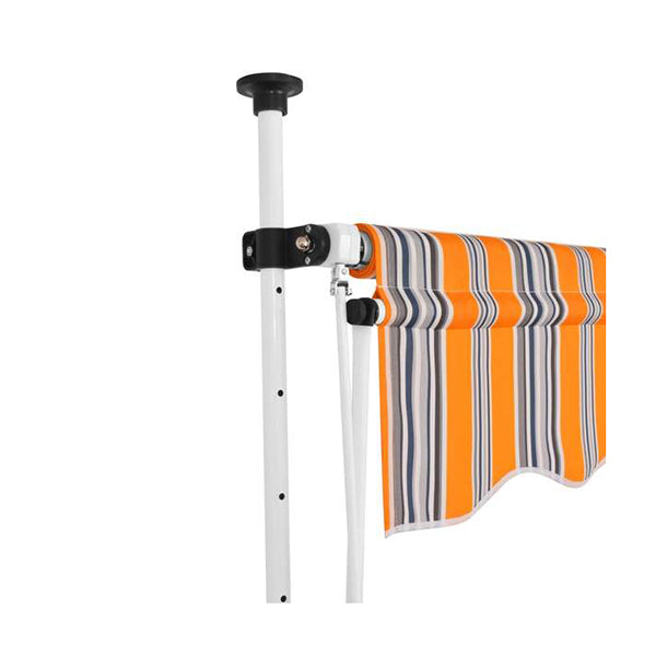 Manual Retractable Awning 200 Cm Yellow And Blue Stripes