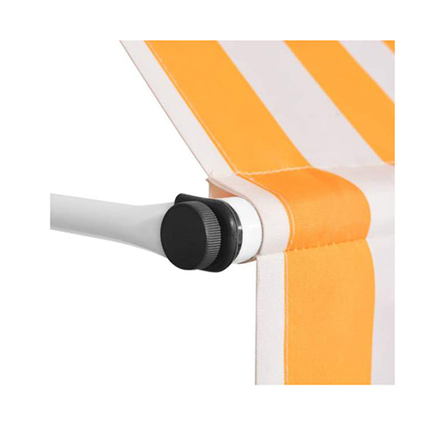 Manual Retractable Awning 250 Cm Orange And White Stripes