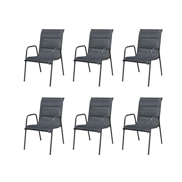 Outdoor Dining Chairs Black 6 Pcs