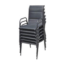 Outdoor Dining Chairs Black 6 Pcs