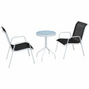 Bistro Set Steel Textilene 50 x 71 Cm Black