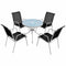 Outdoor Dining Set 5 Pieces Steel 80 x 71 Cm Black And Grey