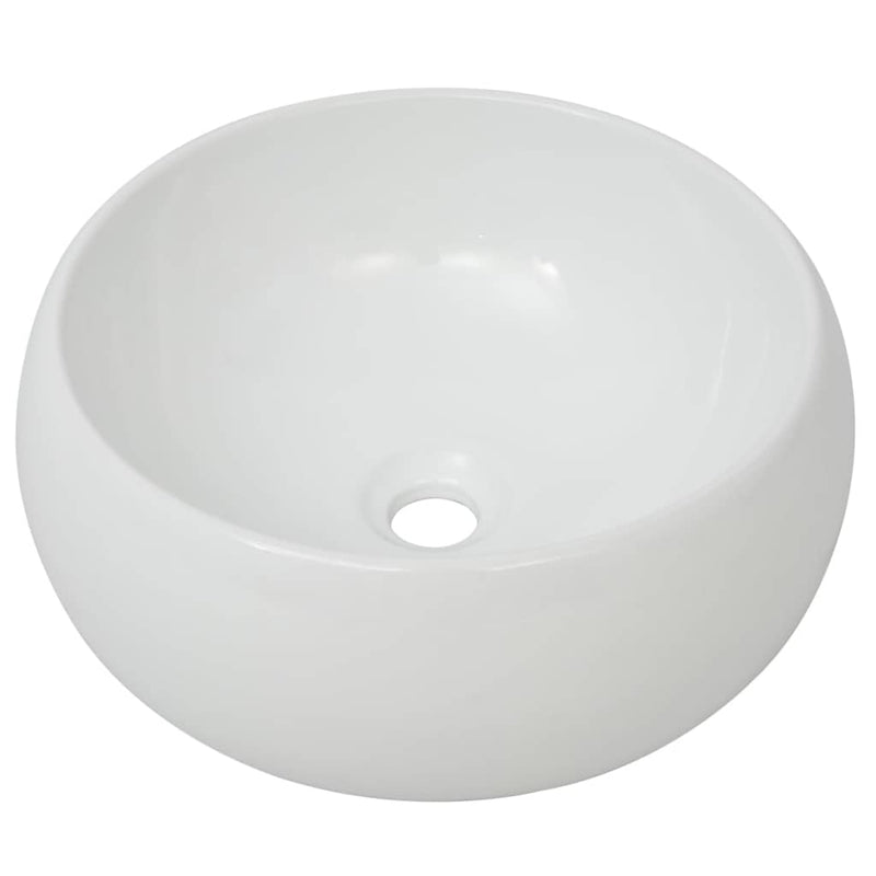 Basin Round Ceramic White 40 x 16 Cm