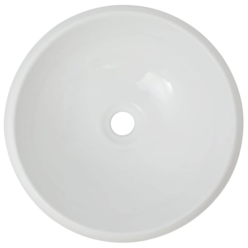 Basin Round Ceramic White 40 x 16 Cm