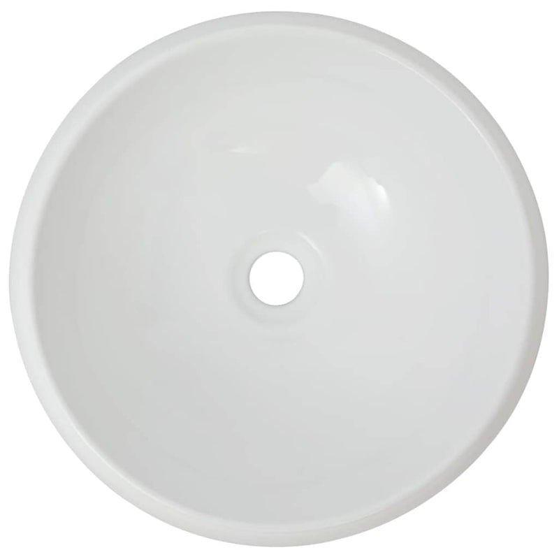 Basin Round Ceramic White 40 x 16 Cm