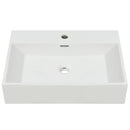 Basin With Faucet Hole Ceramic White 60.5 x 42.5 x 14.5 Cm
