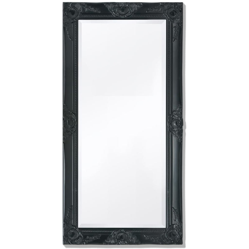 Wall Mirror Baroque Style 100 x 50 Cm Black