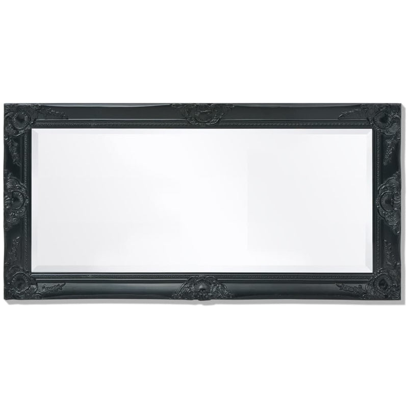 Wall Mirror Baroque Style 100 x 50 Cm Black