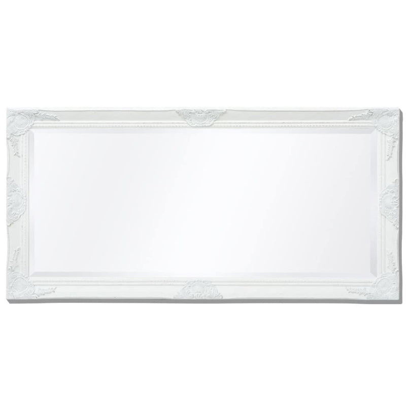 Wall Mirror Baroque Style 120 x 60 Cm White