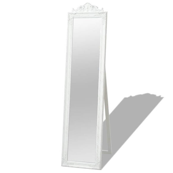 Free-Standing Mirror Baroque Style 160 x 40 Cm White