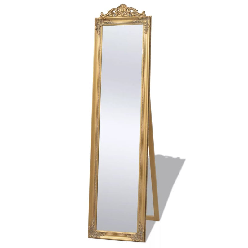 Free-Standing Mirror Baroque Style 160 x 40 Cm Gold