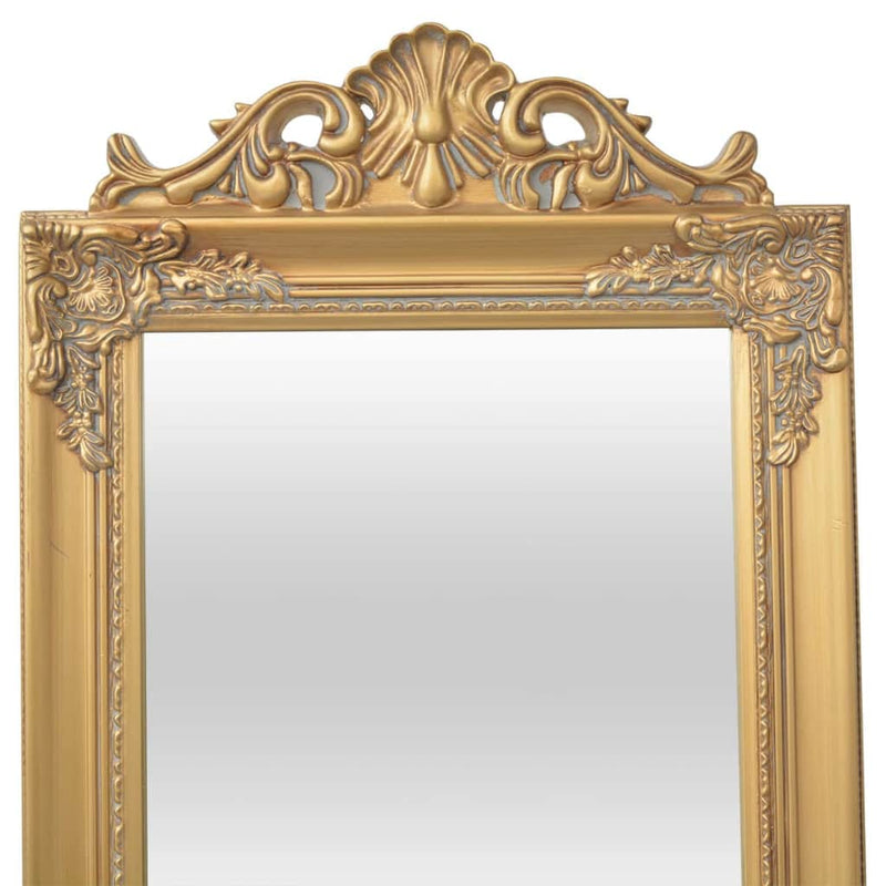 Free-Standing Mirror Baroque Style 160 x 40 Cm Gold
