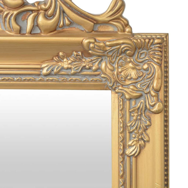 Free-Standing Mirror Baroque Style 160 x 40 Cm Gold