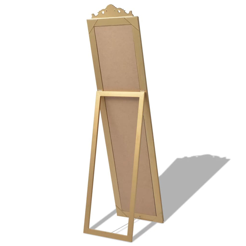 Free-Standing Mirror Baroque Style 160 x 40 Cm Gold