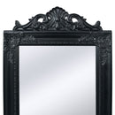 Free-Standing Mirror Baroque Style 160 x 40 Cm Black