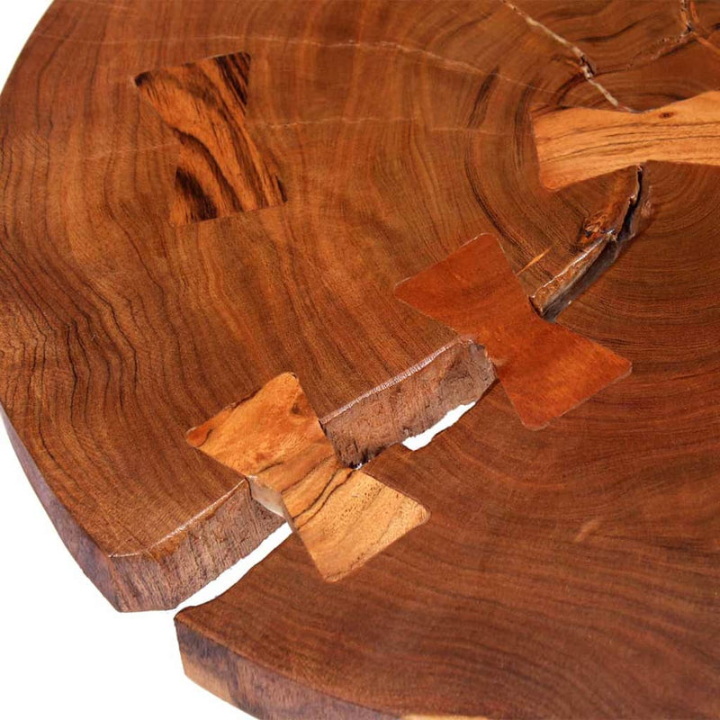 Log Coffee Table Solid Acacia Wood (55-60) x 40 Cm