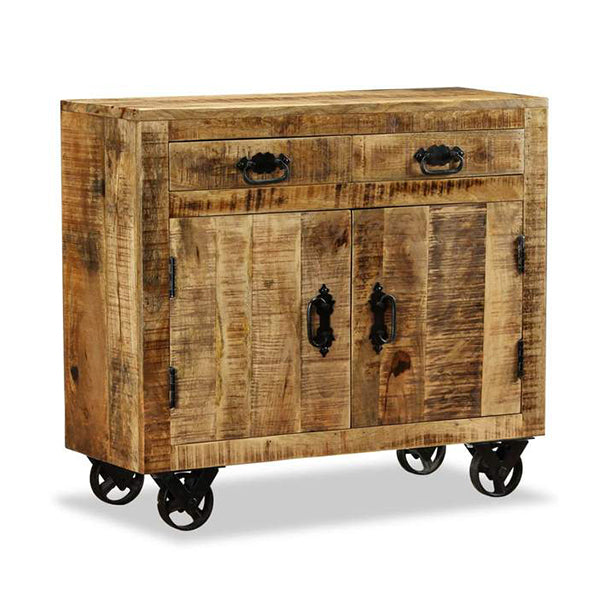 Sideboard With 2 Drawers And 1 Cabinet Rough Mango Wood