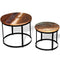 Coffee Table Set Solid Reclaimed Wood Round 40/50 Cm 2 Pieces