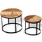 Coffee Table Set Solid Reclaimed Wood Round 40/50 Cm 2 Pieces