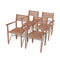 Outdoor Stackable Chairs 4 Pcs Teak