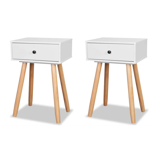 Bedside Tables 2 Pcs Solid Pinewood 40 x 30 x 61 Cm White