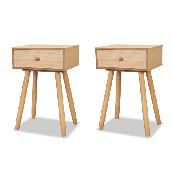 Bedside Tables 2 Pcs Solid Pinewood 40 x 30 x 61 Cm Brown