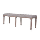 Bench Linen Solid Wood 150 X 40 X 48 Cm Light Grey