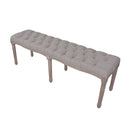 Bench Linen Solid Wood 150 X 40 X 48 Cm Light Grey