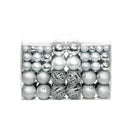 100 Piece Christmas Ball Set 3cm and 4cm and 6cm Silver