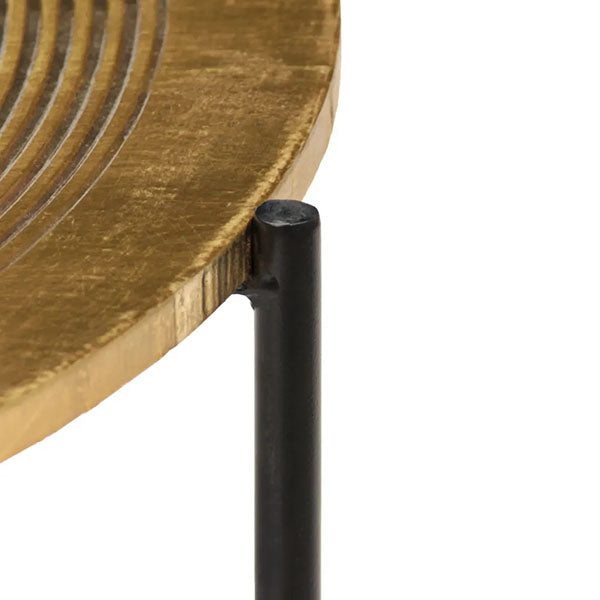 2 Pieces Brass-Covered MDF Table Set