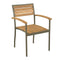 Stackable Outdoor Chairs 2 Pcs Solid Acacia Wood And Steel