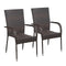 Stackable Outdoor Chairs 2 Pcs Poly Rattan