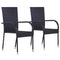 Stackable Outdoor Chairs 2 Pcs Poly Rattan