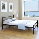 Bed Frame Black Metal Double Size