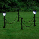 Chain Fence With Solar Lights Two LED Lamps Two Poles