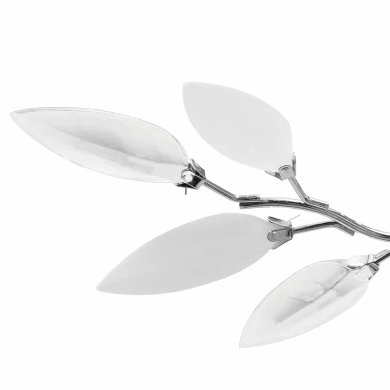 Ceiling Lamp White & Transparent Acrylic Crystal Leaf Arms