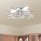 Ceiling Lamp White & Transparent Acrylic Crystal Leaf Arms