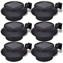 Outdoor Solar Fence Gutter Lamp Set 6 Pcs Black