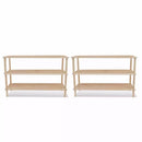 Wooden Shoe Rack 3-Tier Shoe Shelf Storage 2 Pcs