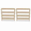 Wooden Shoe Rack 4-Tier Shoe Shelf Storage 2 Pcs