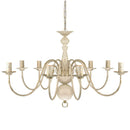 Antique White Metal Chandelier 8 x E14 Bulbs