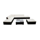 Outdoor Lounge Set 20 Pieces Brown Poly Rattan