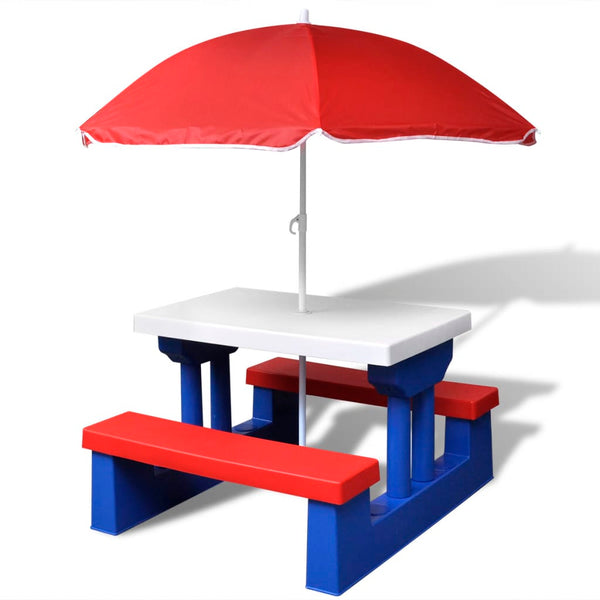 Kids Picnic Table With Umbrella