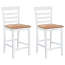 Bar Chairs 2 pcs White Fabric
