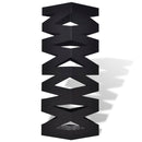 Square Umbrella Stand Storage Holder Steel 48.5 Cm Black