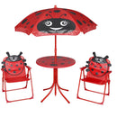 3 Piece Kids Garden Bistro Set with Parasol Red