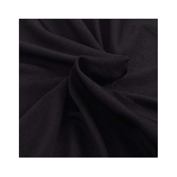 3-Seater Stretch Couch Slipcover Polyester Jersey Black