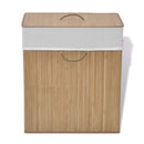 Bamboo Laundry Bin Rectangular Natural